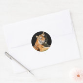 Tiger Closeup Ronde Sticker (Envelop)