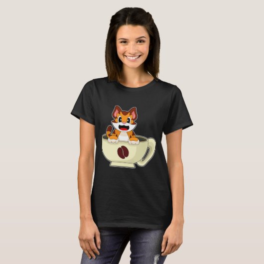 Tiger Coffee Cup T-shirt (Voorkant volledig)