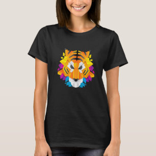 Tiger Colorful Tiger's Head Rainbow Angry Bangali T-shirt