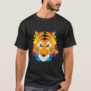 Tiger Colorful Tiger's Head Rainbow Angry Bangali T-shirt