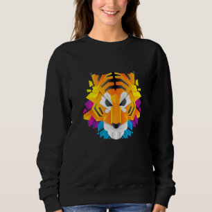 Tiger Colorful Tiger's Head Rainbow Angry Bangali Trui