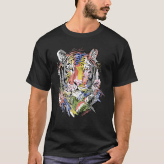 Tiger Colourful Art Animal Lovers T-shirt