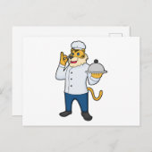 Tiger Cook Chef pet Platter Briefkaart (Voorkant / Achterkant)