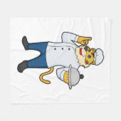 Tiger Cook Chef pet Platter Fleece Deken (Voorkant (Horizontaal))