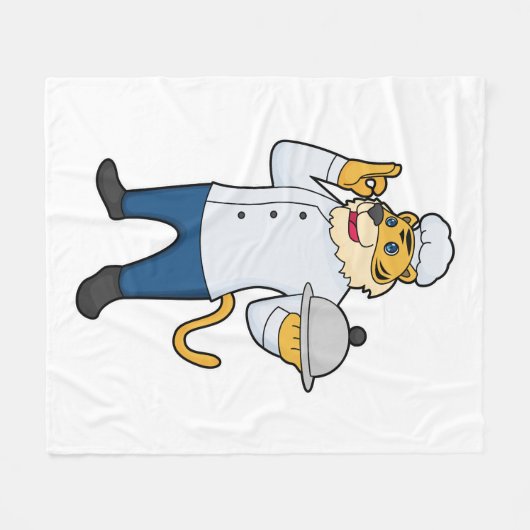 Tiger Cook Chef pet Platter Fleece Deken (Voorkant (Horizontaal))