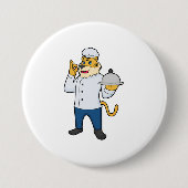 Tiger Cook Chef pet Platter Ronde Button 7,6 Cm (Voorkant)