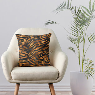 Tiger Copper Black Animal Print Kussen