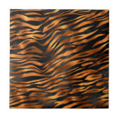 Tiger Copper Black Animal Print Tegeltje (Voorkant)