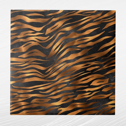Tiger Copper Black Animal Print Tegeltje