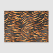Tiger Copper Black Animal Print Tissuepapier (Voorkant)