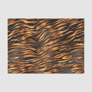 Tiger Copper Black Animal Print Tissuepapier