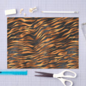 Tiger Copper Black Animal Print Tissuepapier (Craft)