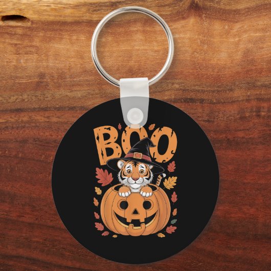 Tiger Costume On Pumpkin Halloween Tiger  Sleutelhanger (Voorkant)