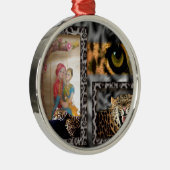 Tiger & Couple Art Print Metalen Ornament (Rechts)