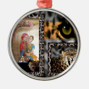 Tiger & Couple Art Print Metalen Ornament