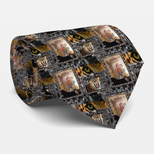 Tiger & Couple Art Print Stropdas (Opgerold)