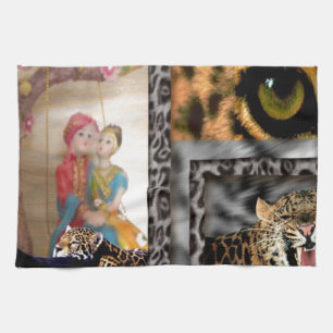 Tiger & Couple Art Print Theedoek