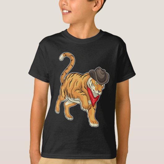 Tiger Cowboy pet T-shirt (Voorkant)
