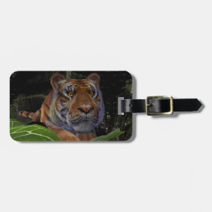 Tiger Crouching in het Oerwoud Bagagelabel
