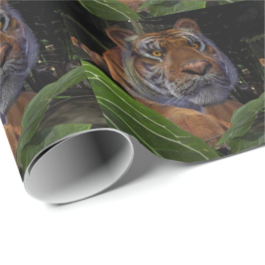 Tiger Crouching in het Oerwoud Cadeaupapier (Rol Hoek)