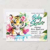 Tiger Cub Baby Meisje Douche Kaart (Voorkant)