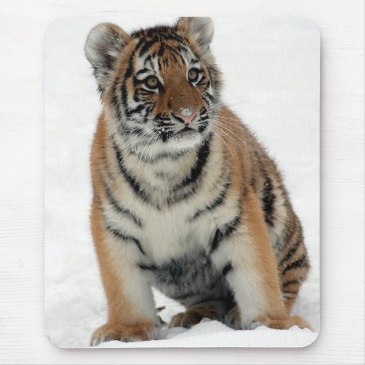 Tiger Cub in the Snow Photo Muismat (Voorkant)