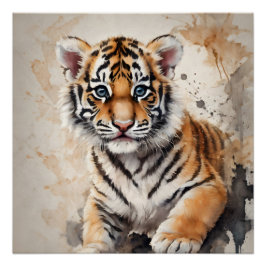 Tiger Cub no 1 Glanzend Poster