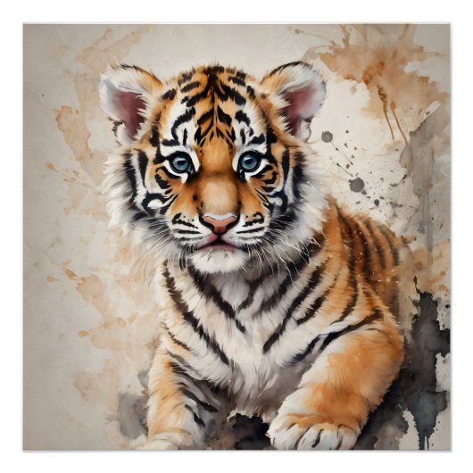 Tiger Cub no 1 Glanzend Poster (Voorkant)