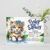 Tiger Cub Oerwoud Boy Baby shower Kaart (Staand voorkant)