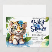 Tiger Cub Oerwoud Boy Baby shower Kaart (Voorkant / Achterkant)