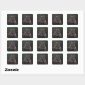 Tiger Cub Reclines on Rock Vierkante Sticker (Vel)