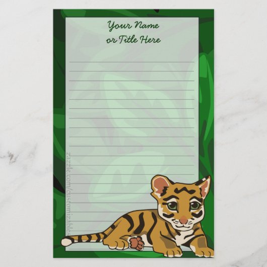 Tiger Cub Stationery Briefpapier (Voorkant)