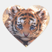 Tiger cub-teken hart sticker (Voorkant)