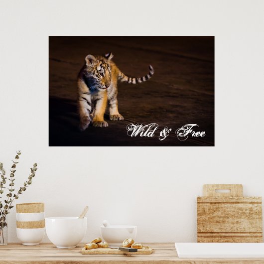 Tiger Cub Walking Poster (Keuken)