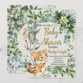 Tiger Cub Waterverf Licht Groen Baby shower Kaart (Voorkant / Achterkant)