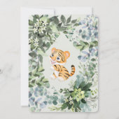 Tiger Cub Waterverf Licht Groen Baby shower Kaart (Achterkant)
