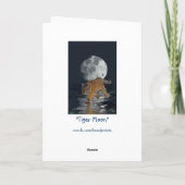 Tiger Cub Wild Cat Full Moon Fantasy Birthday Kaar Kaart (Achterkant)
