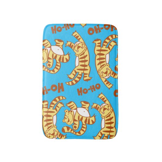 Tiger Cubs Cartoon: Grappig naadloos. Badmat (Voorkant Verticaal)