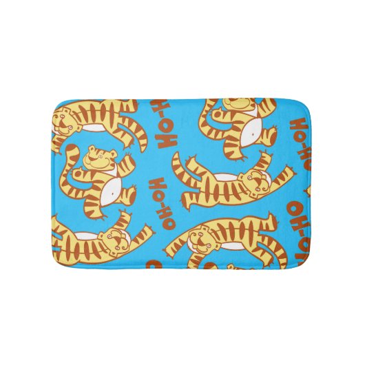 Tiger Cubs Cartoon: Grappig naadloos. Badmat (Voorkant)