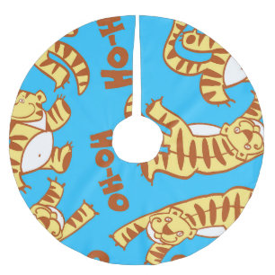 Tiger Cubs Cartoon: Grappig naadloos. Kerstboom Rok