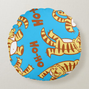 Tiger Cubs Cartoon: Grappig naadloos. Rond Kussen