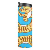 Tiger Cubs Cartoon: Grappig naadloos. Thermosbeker (Geroteerd rechts)