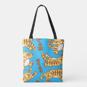 Tiger Cubs Cartoon: Grappig naadloos. Tote Bag (Achterkant)