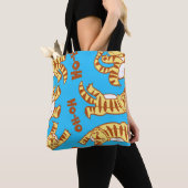 Tiger Cubs Cartoon: Grappig naadloos. Tote Bag (Dichtbij)