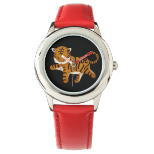 Tiger Cute Astrology Sign. Chinese Zodiac Horloge