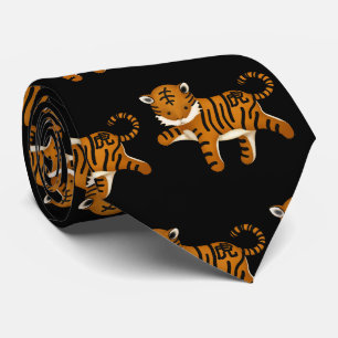 Tiger Cute Astrology Sign. Chinese Zodiac Stropdas