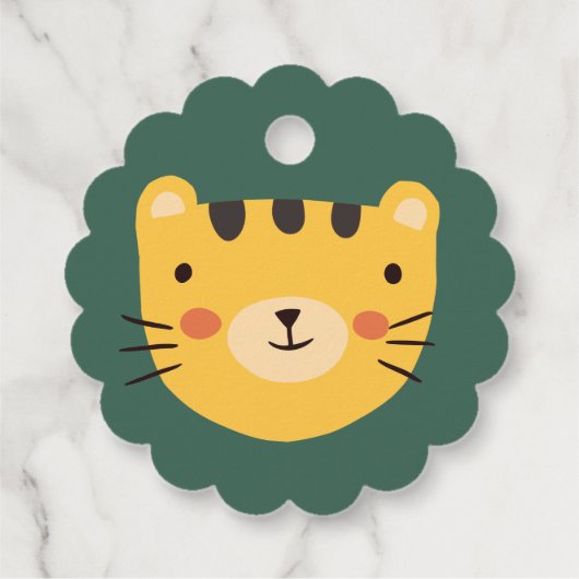 Tiger Cute Birthday Gift Bedankjes Labels (Achterkant)