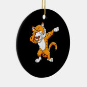 Tiger | Dabbing Tiger Squad Football Mascot Funny Keramisch Ornament (Rechts)