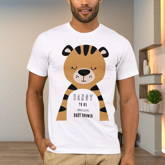 Tiger Daddy To Be Neutral Baby Shower  T-shirt
