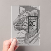 Tiger Design | Custom Graduation Invitation Cards Acryl Uitnodigingen (Insitu (Draagbaar))